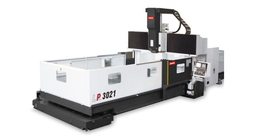 Centro di lavoro verticale a doppia colonna marca AWEA MOD. LP 321 con CNC FANUC mandrino ISO-50 Dim. Lavoro X=3000mm, Z=760mm, Y=2100mm