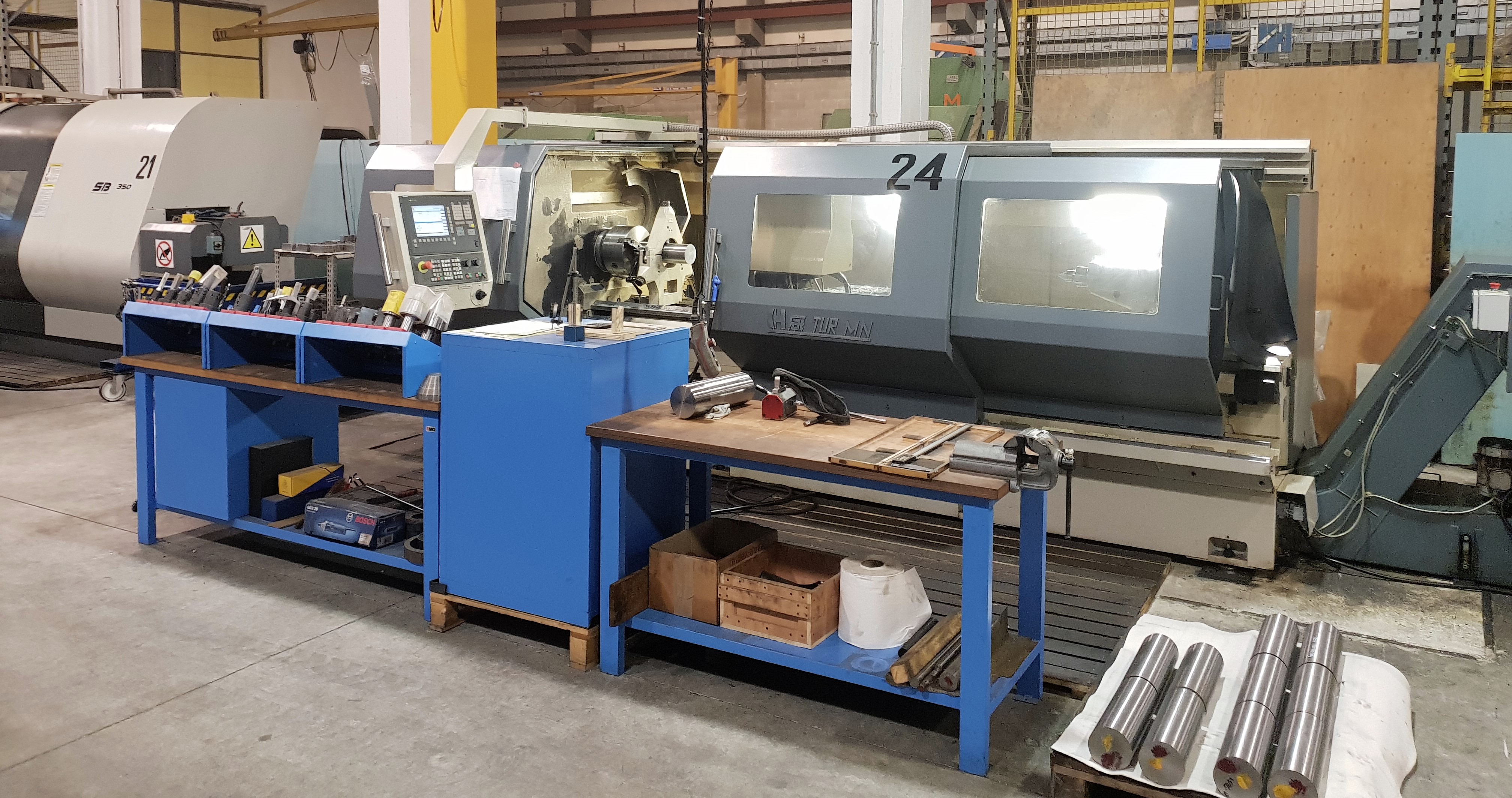 Tornio H FAT TUR MN con CNC SIEMENS SINUMERIK con utensili motorizzati Dim. 350mmX3000mm